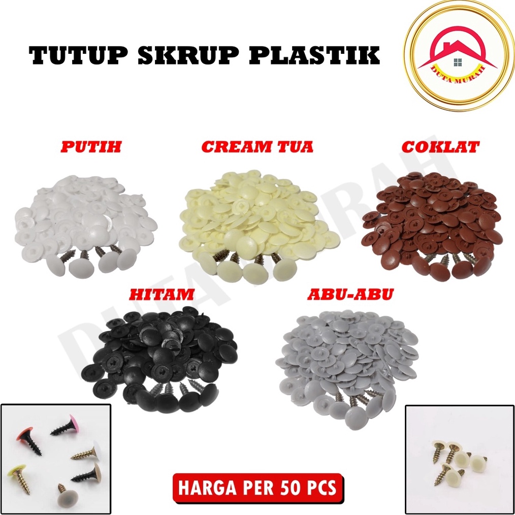 Jual Promo Kilat Tutup Skrup Plastik Model Plus Dop Screw Cap Cover ...