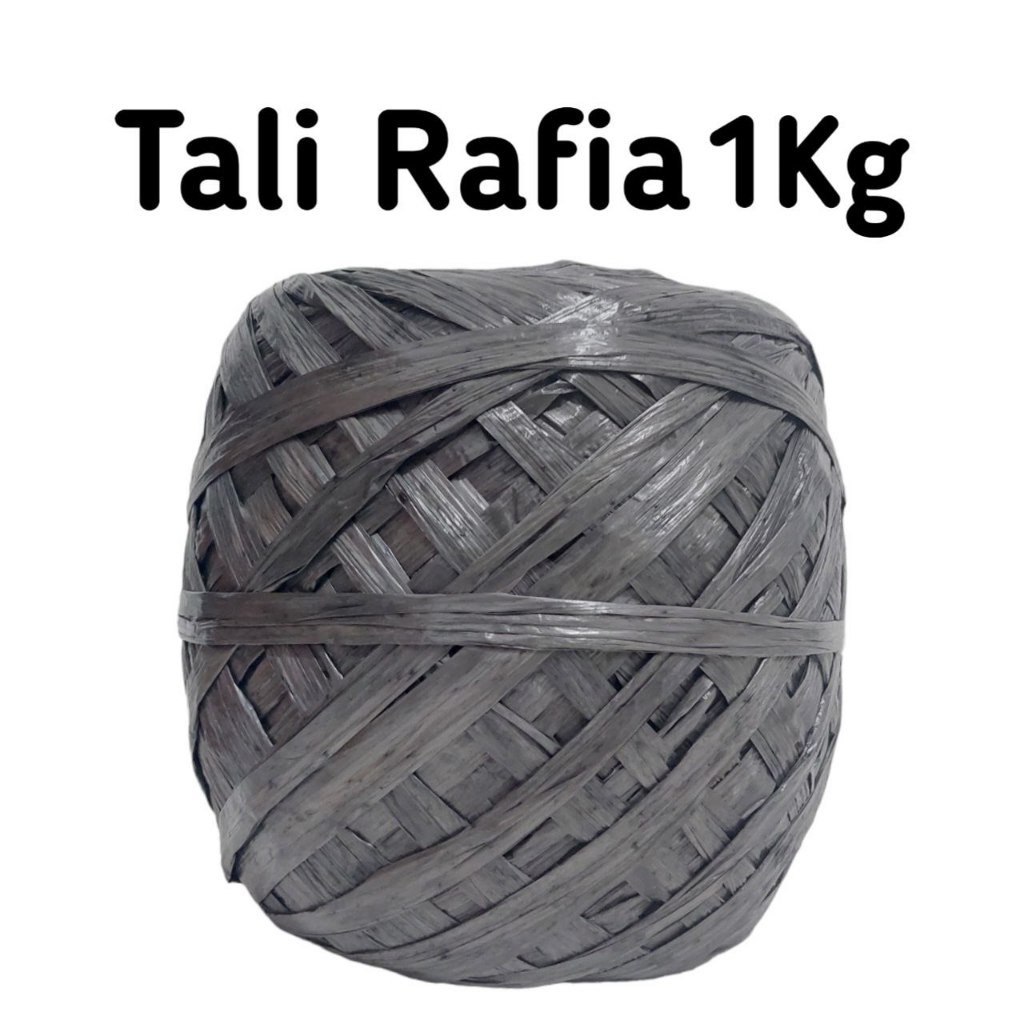 Jual (DI JAMIN BERAT REAL) TALI RAFIA 1 KG Hitam dan Netral Tebal ...