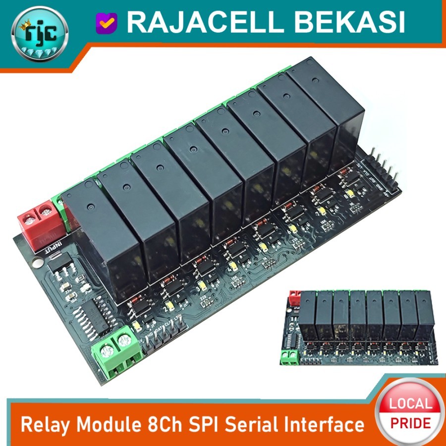 Jual Relay Module 8 Channel SPI Serial Interface Relay HF36FD 12V Shift ...