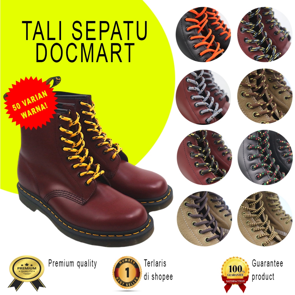 Jual Tali sepatu dr martens docmart 8 hole 1460 docmart kuning 140cm ...
