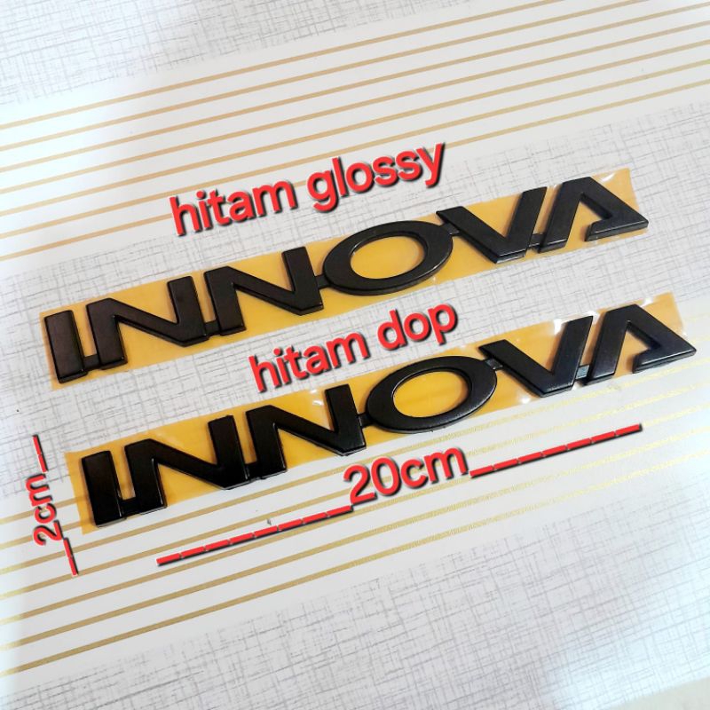 Jual logo emblem tulisan INNOVA warna hitam glossy dan hitam dop ...