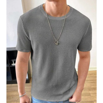 Kaos Polos Premium Waffle Kaos Lengan Pendek Kaos Oblong Pria Wanita Tebaru