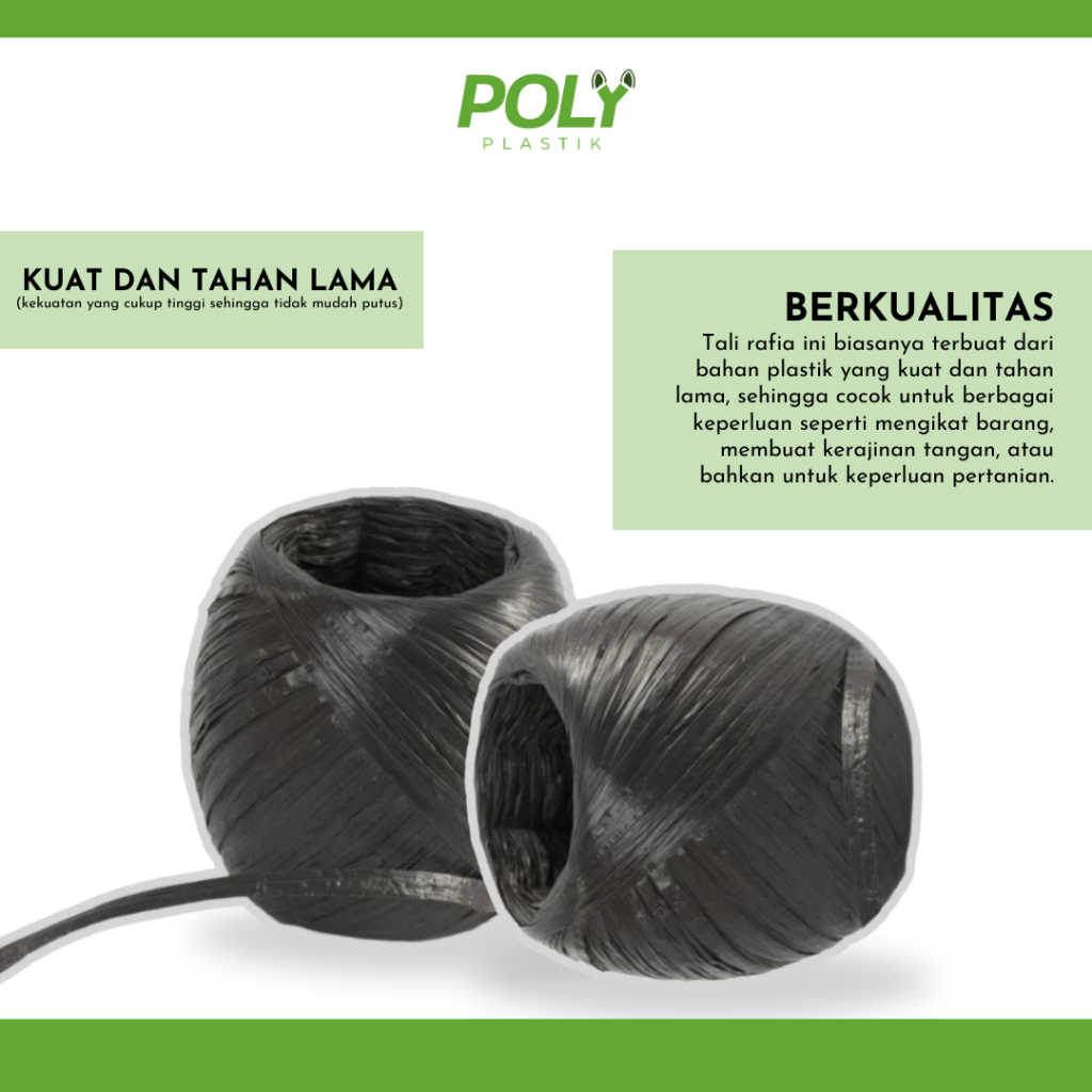 Jual Tali Rafia / Tali Plastik / Tali Rapia Hitam 1 KG FULL KUALITAS ...