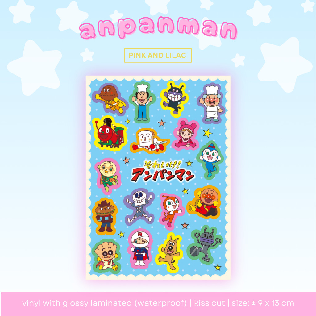 Jual Sticker Sheet Anpanman | Deco Stiker Waterproof | Shopee Indonesia