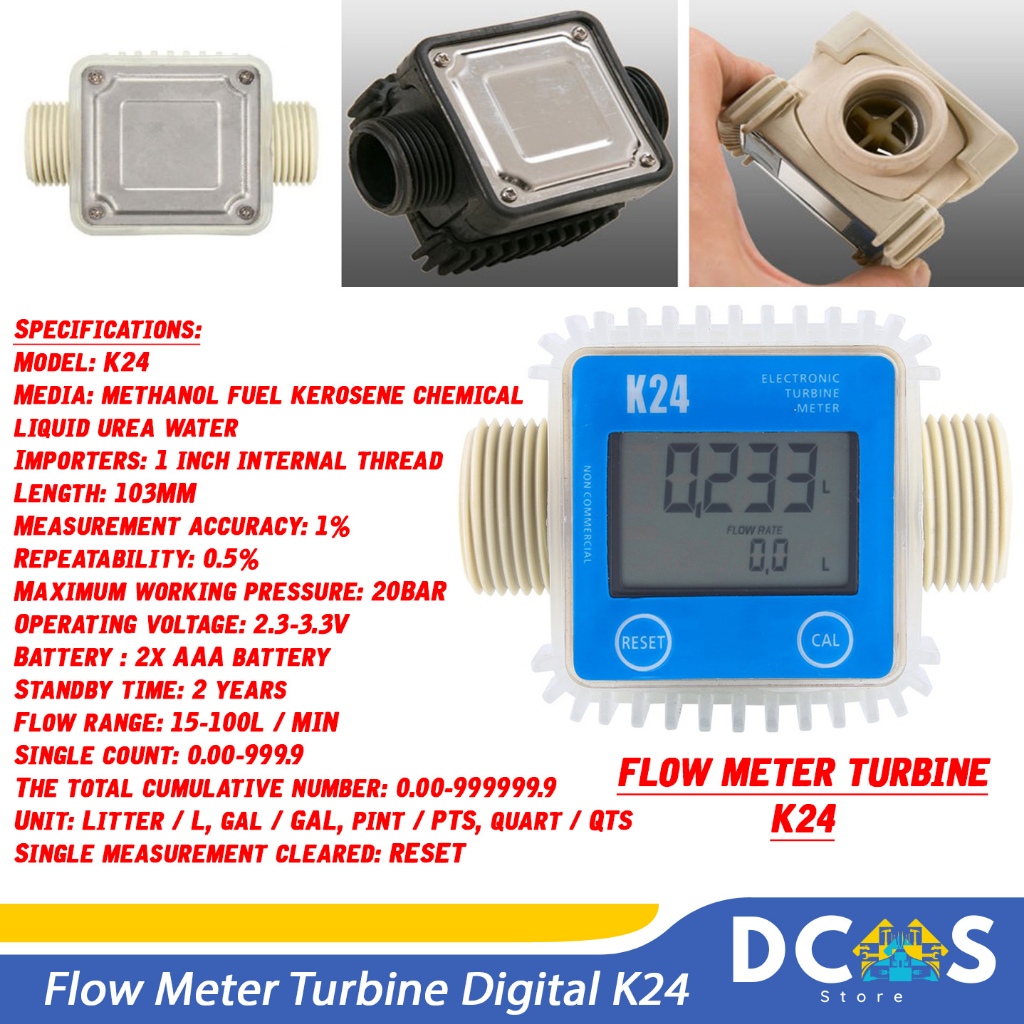 Jual Flow Meter Turbine Digital Diesel Fuel For Chemical K24 (Merah ...