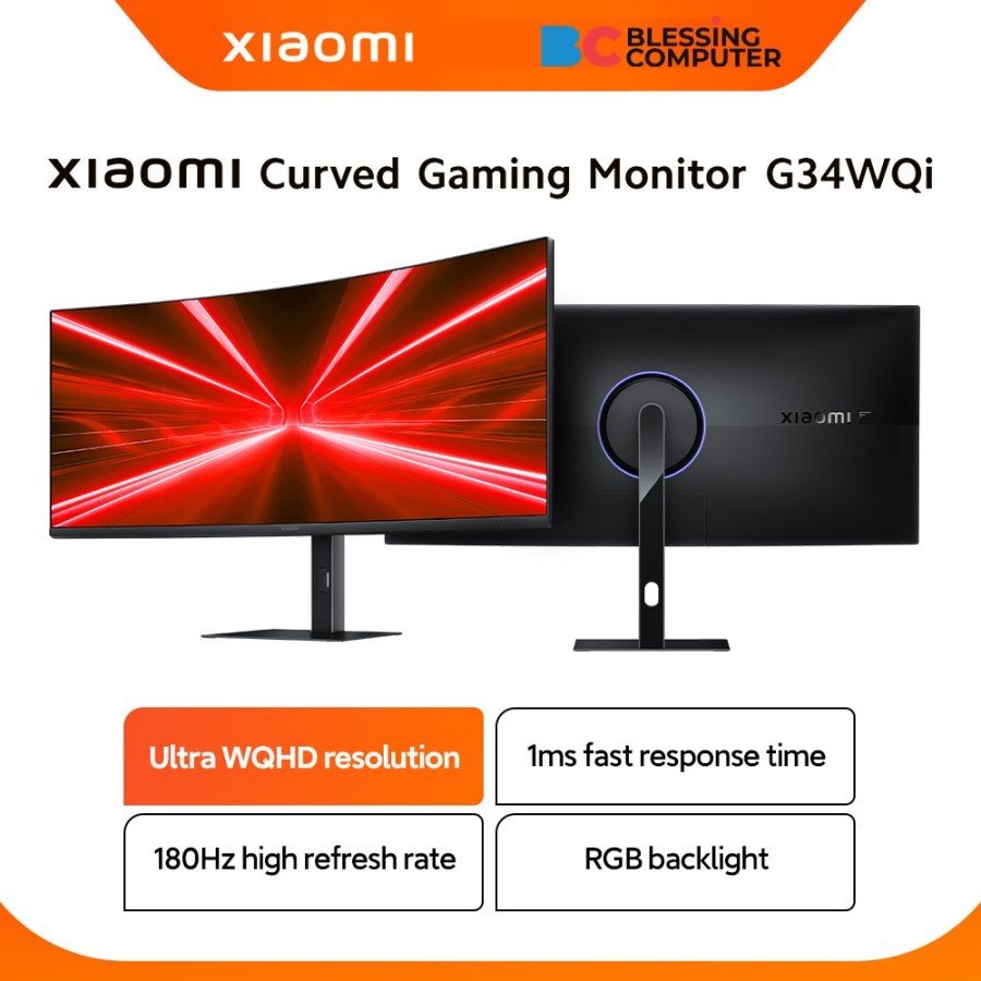 Jual Monitor XIAOMI 34 G34WQi Curved Gaming WQHD 180Hz 1ms | Shopee ...