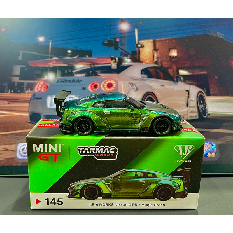Jual Mini GT x Tarmac Works - LBWK Nissan GTR R35 Magic Green