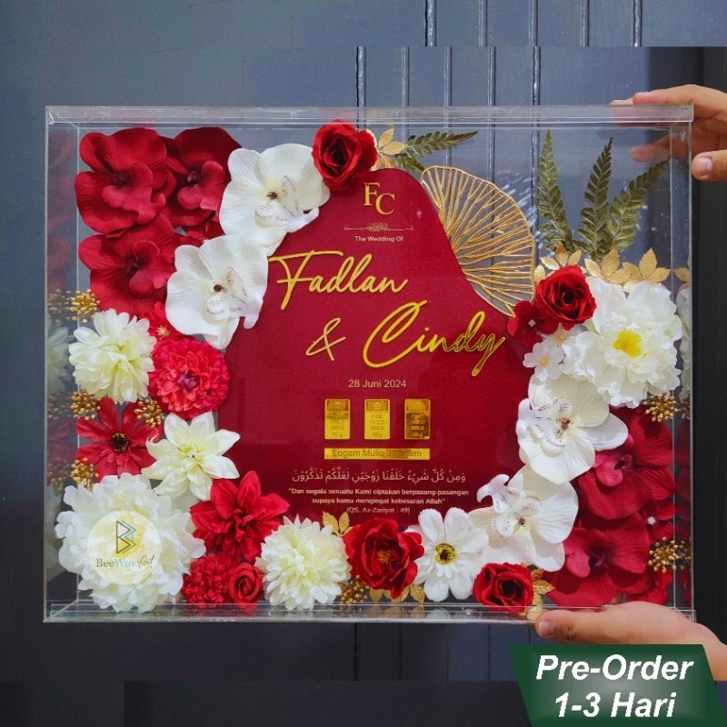 Jual Mahar Pernikahan Full Set Akrilik (50cm x 40cm) + Box + Bunga ...