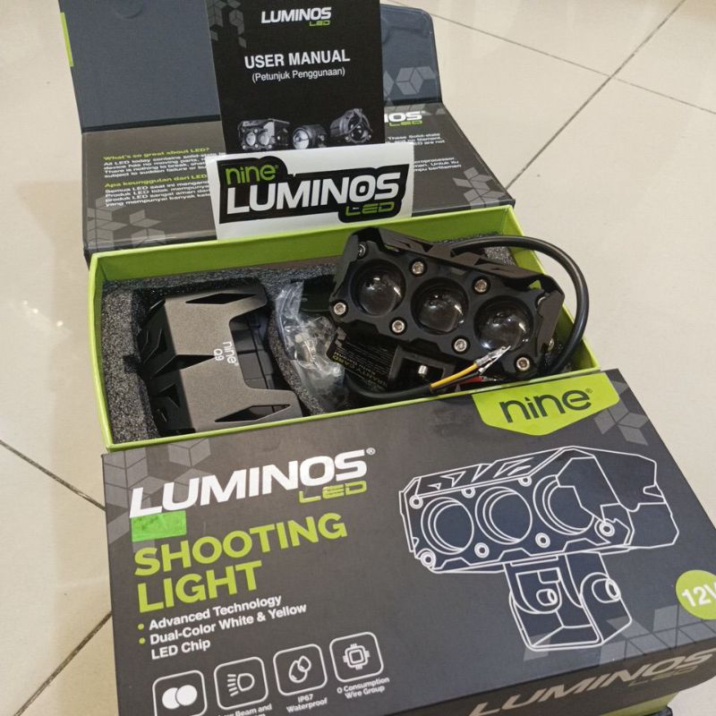 Jual LAMPU SOROT LAMPU TEMBAK LASER Q9 3MATA 2WARNA LUMINOS LED NINE HI ...