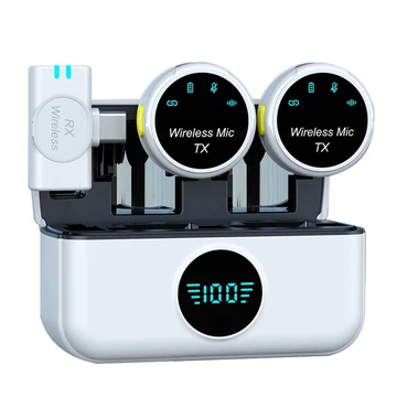 SMARTCOM Q8 Wireless Clip On Mic Microphone Wireless Clip On Mic Microphone Dual Mikrofon