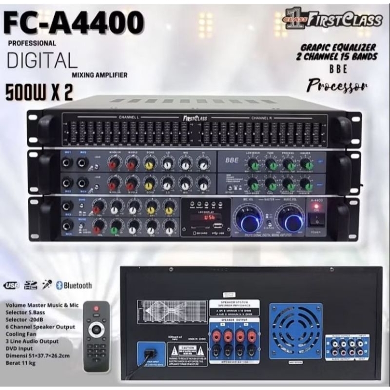 Jual Super Bass Amplifier Firstclass A4400 Original 100% BBE processor ...