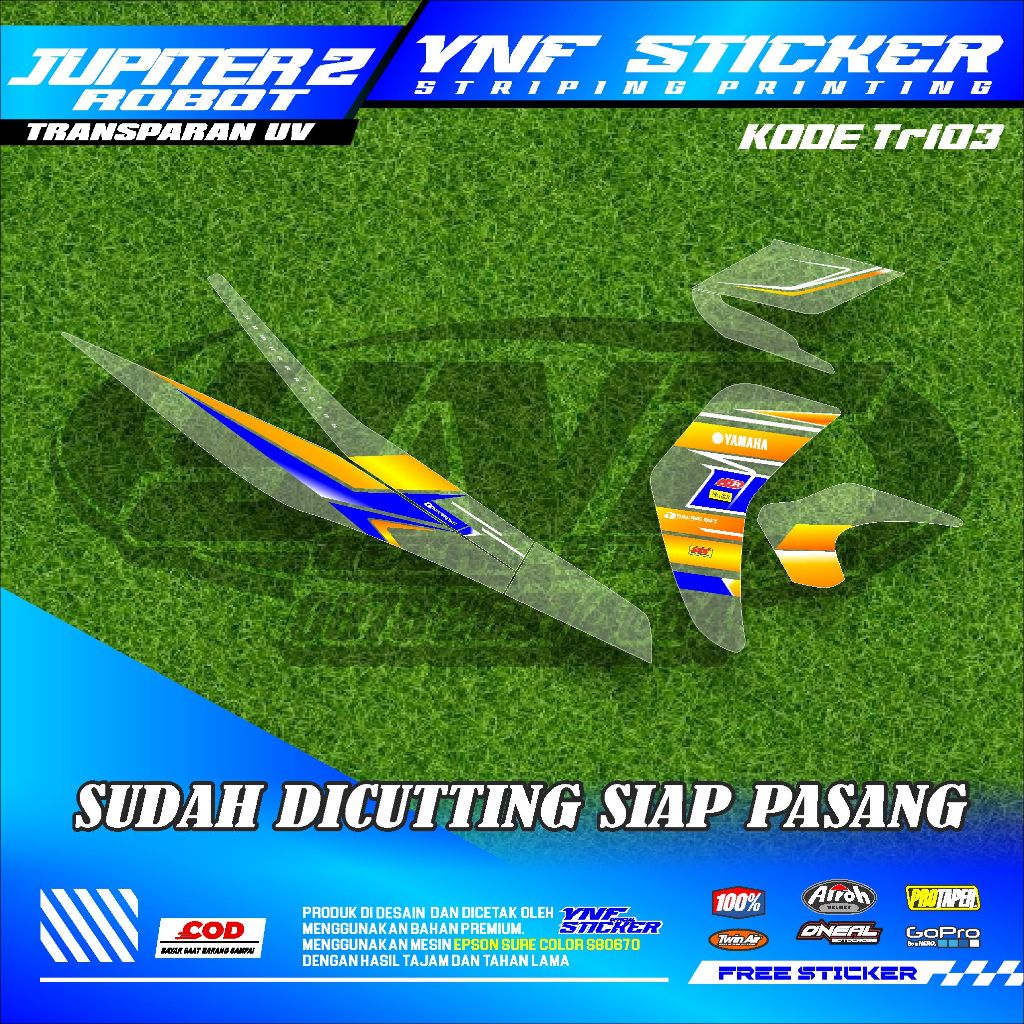 Jual (TR-0103) Sticker striping transparan yamaha jupiter z ROBOT tema ...