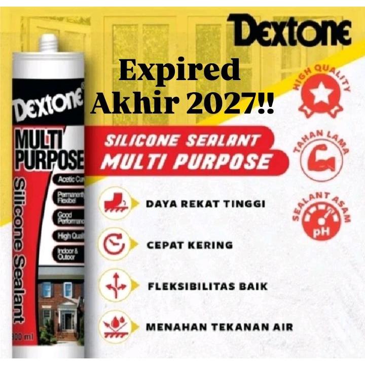 Jual lem silicone sealant dextone / lem dextone botol 300ml harga ...