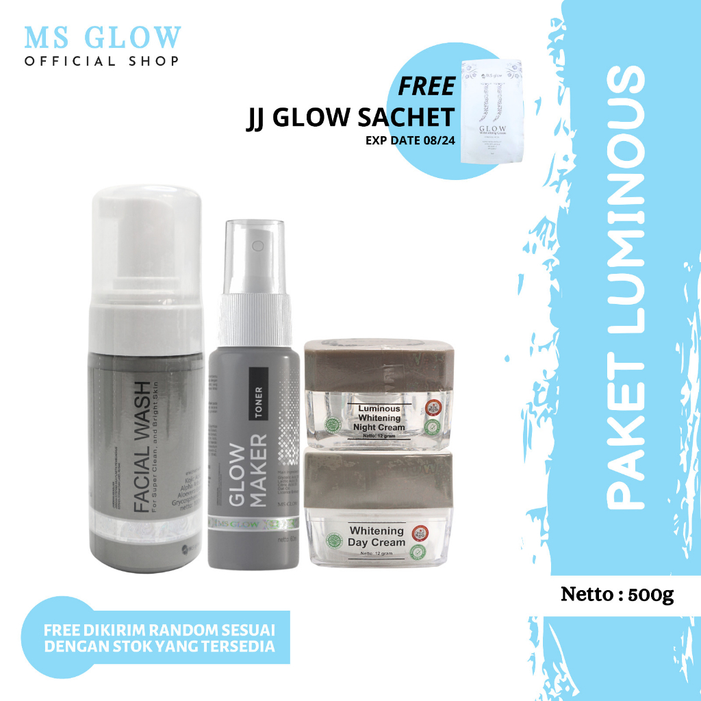 Jual MS Glow Paket Luminous - 4 Item - Free Pouch Abu | Shopee Indonesia