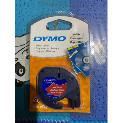 Jual Dymo LetraTag Plastic Original Label Tape, 12 mm x 4 m Roll - RED ...