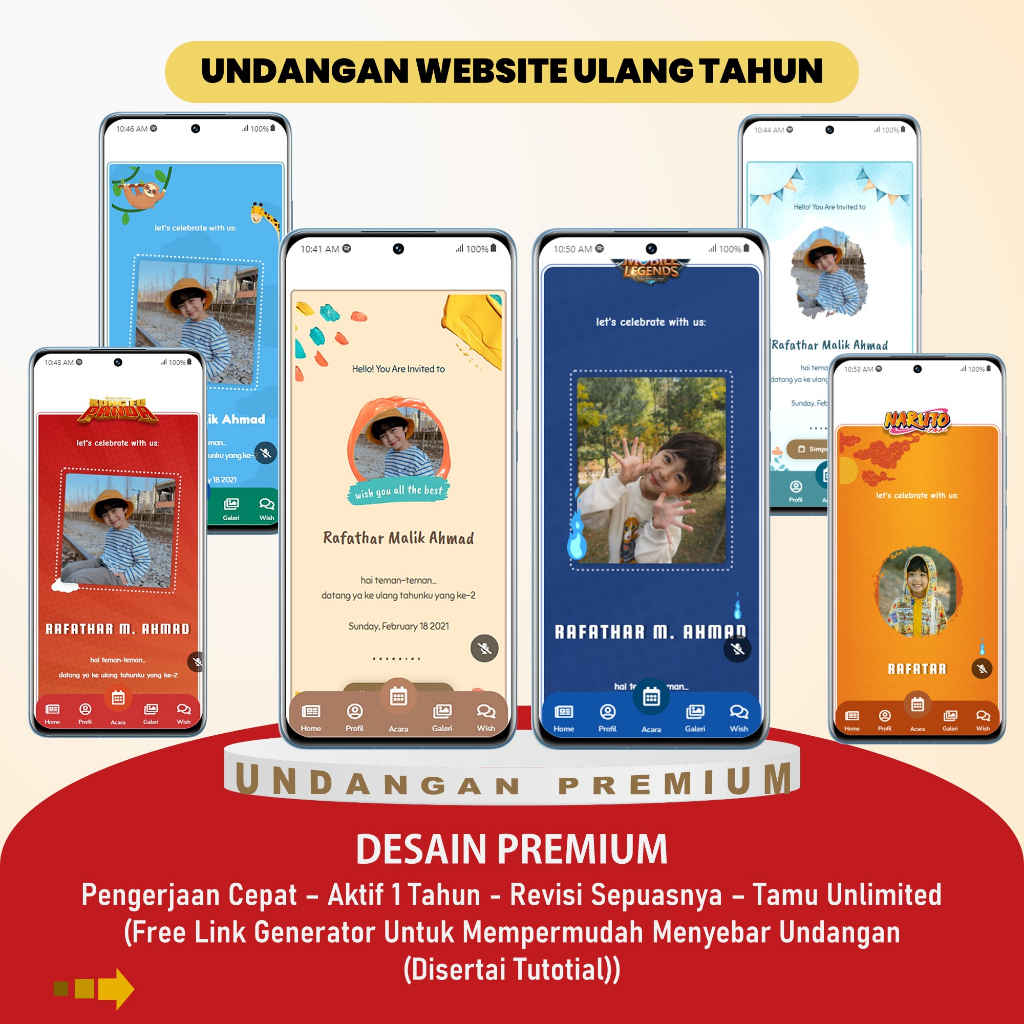 Jual Undangan Digital Ulang Tahun Anak / Ultah Anak Digital Website