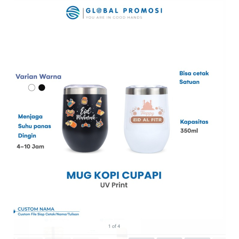 Jual Coffee Stainless Mug Egg Shaped Cupapi Custom Gelas Kopi Print UV ...