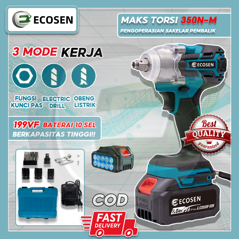 Jual Ecosen Vf Mesin Impact Baterai Cordless Impact Wrench Brushless N M Impact Baterai