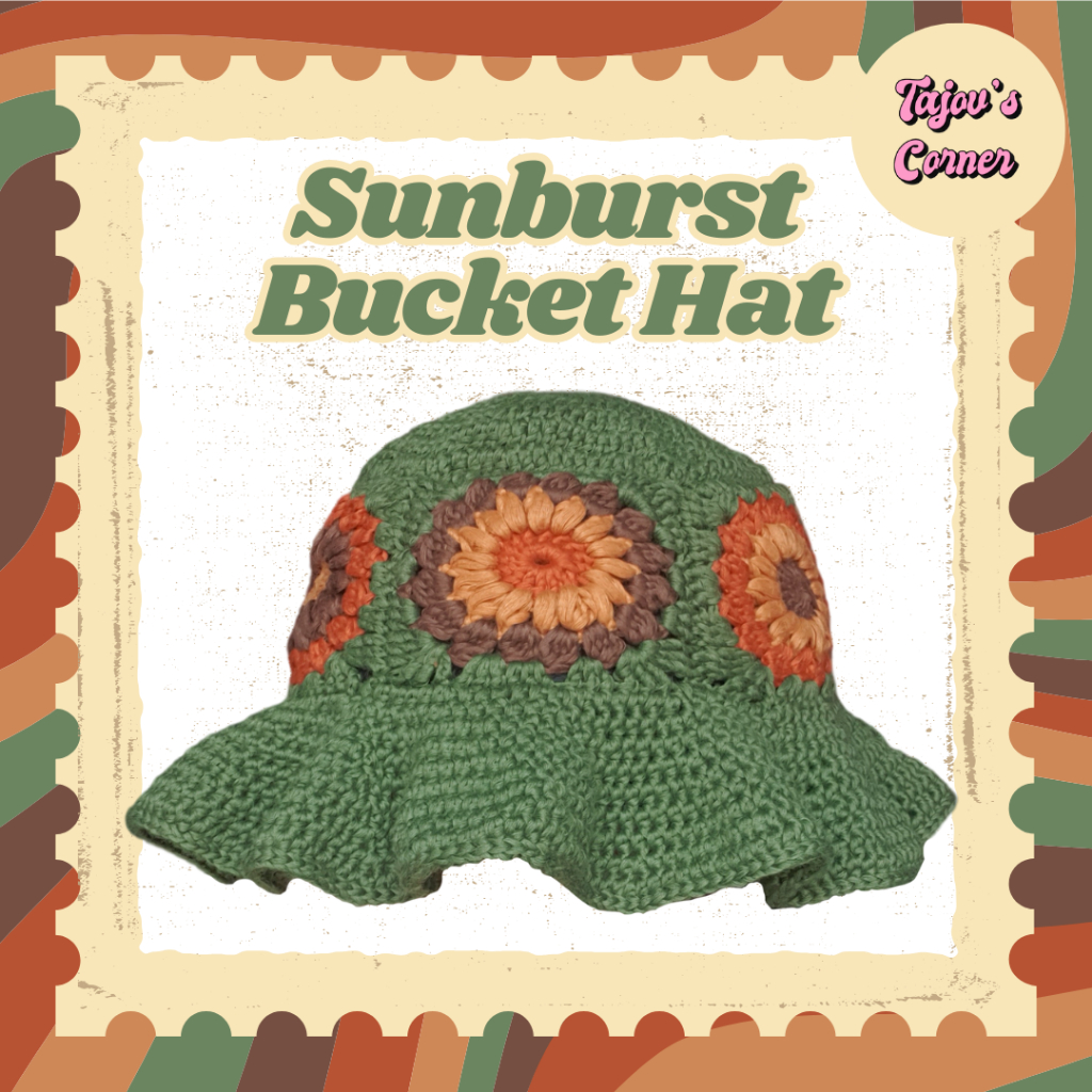 Jual Custom Sunburst Bucket Hat - Topi Rajut - Crochet - 100% combed ...