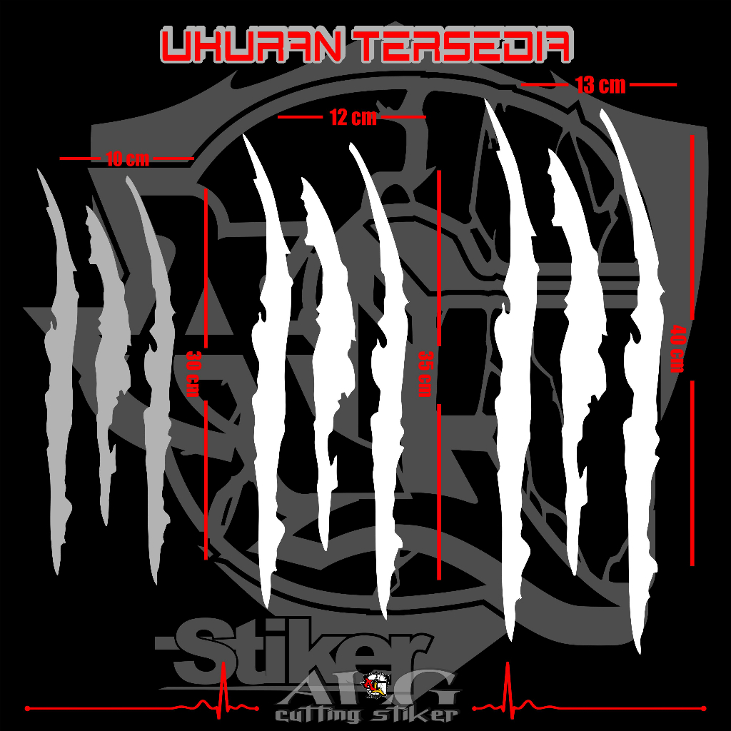 Jual STICKER CUTTING/SC.347/STIKER CAKAR/STIKER 3D/STIKER 3D CAKAR ...