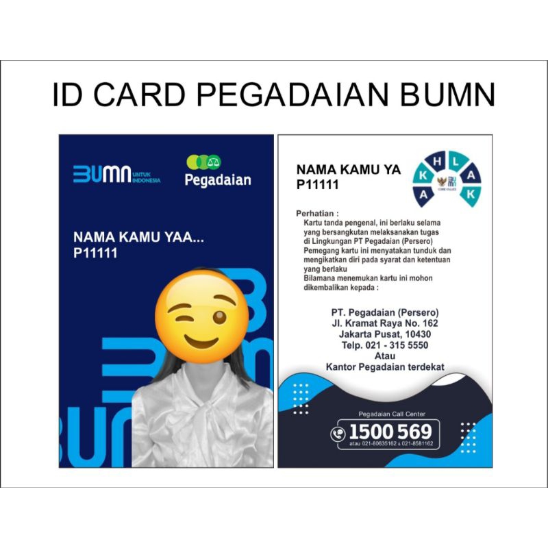 Jual Cetak Id Card Bumn Custome Bisa Satuan Printing Shopee Indonesia