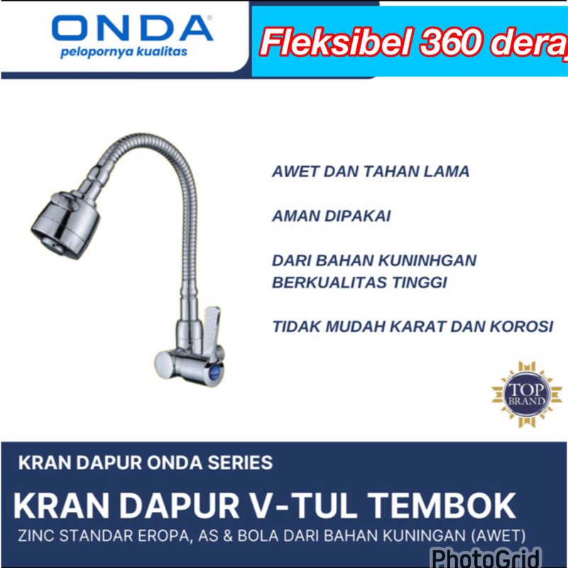 Jual Promo Kran Fleksibel Model Onda Kodai Keran Cuci Piring Meja Tanam