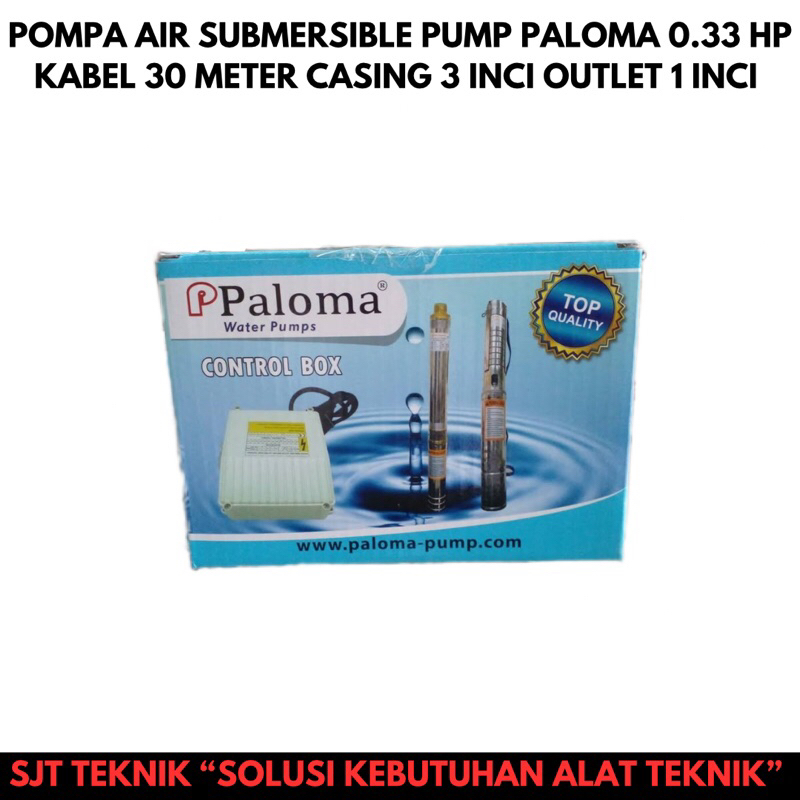 Jual Submersible pump paloma 0.33hp kabel 30 meter 3 inci pompa air ...