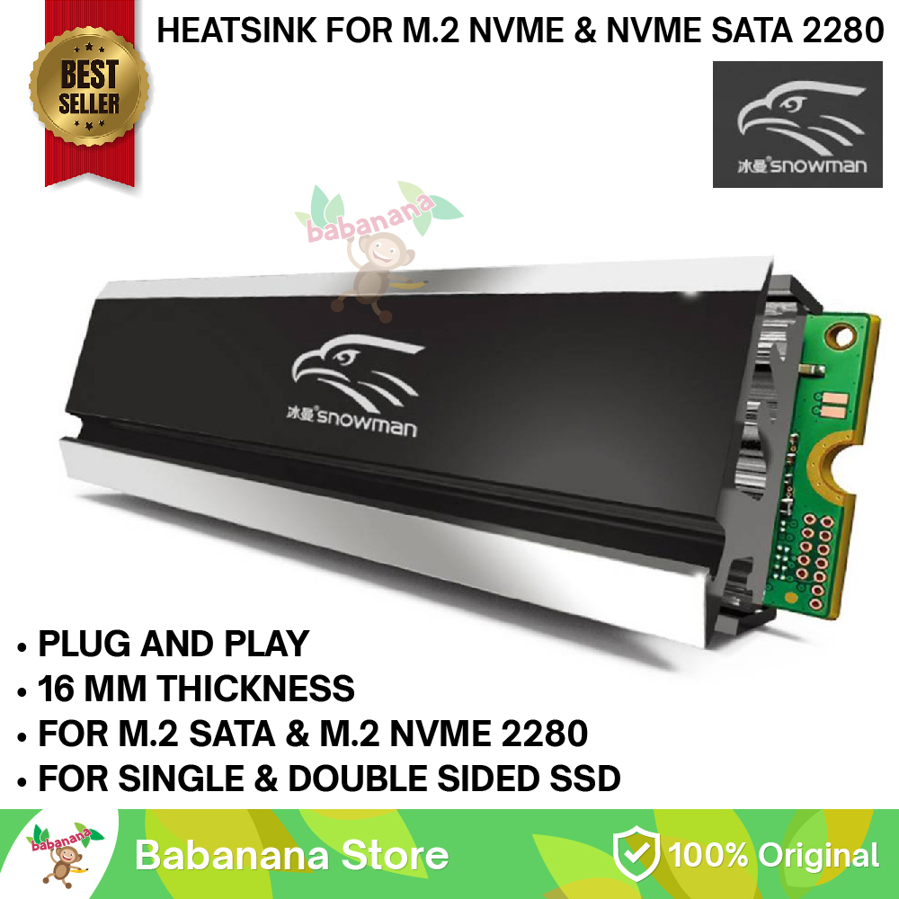 Jual SNOWMAN HEATSINK SSD M.2 NVME SATA M2 2280 COOLER LAPTOP COOLING