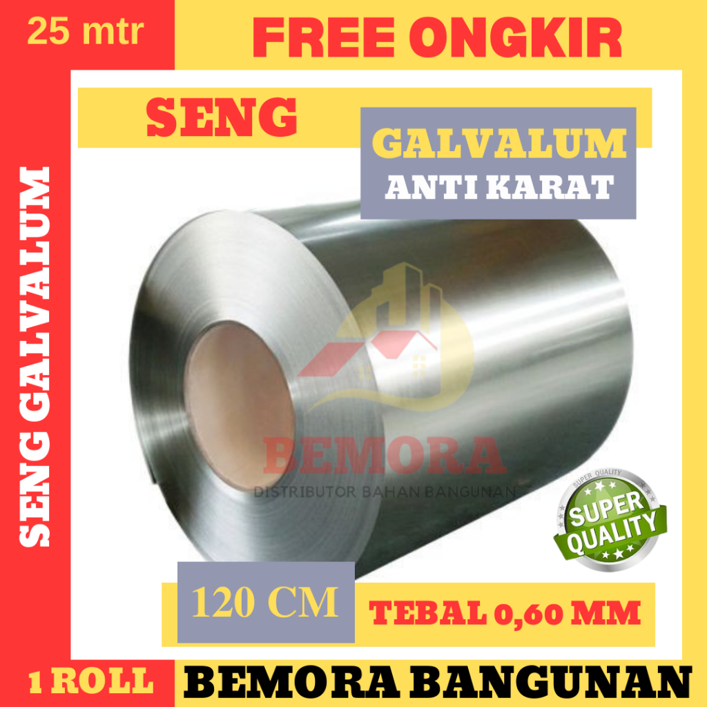 Jual Seng Talang Galvalum 120 Cm Super (0.60) 1 Roll = 25 Meter (Free ...