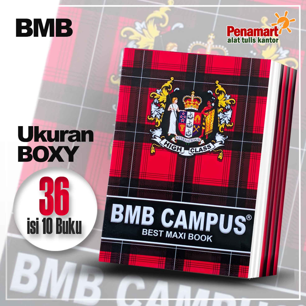 Jual Buku Tulis BMB Campus 36 Lembar Best Maxi Book Boxy ( Isi 10 Buku ...