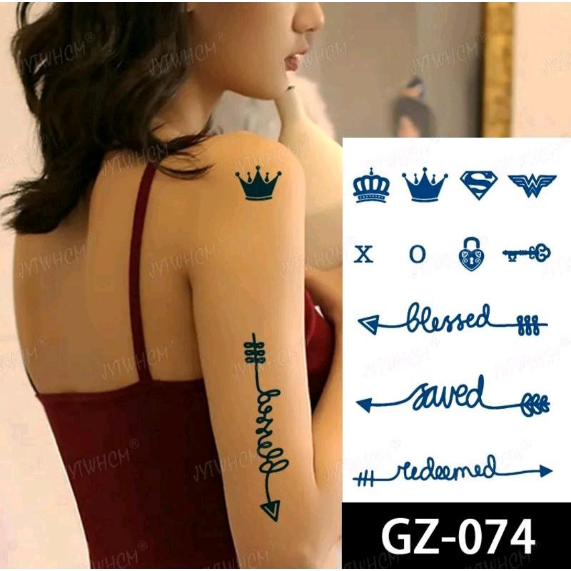 Jual Tato Semi Permanen Tahan Lama Satu Bulan Seri GZ 074 MAHKOTA RAJA ...