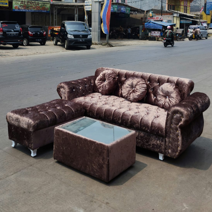 Jual Sofa 3 Seater + Bench / Sofa L Putus | Shopee Indonesia