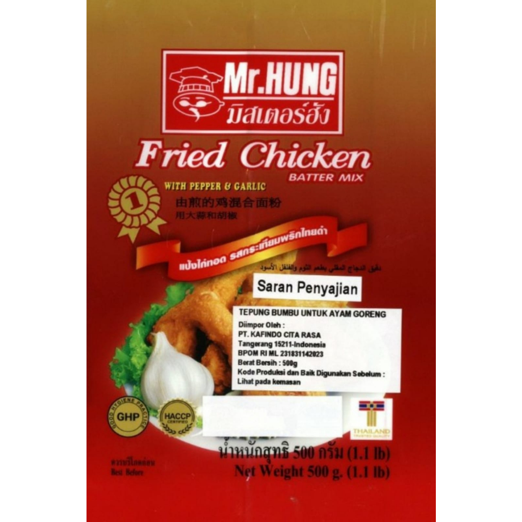 Mr.Hung Fried Chicken Pepper And Garlic Batter Mix With 500g