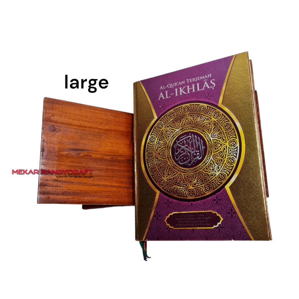 Jual Al Quran Besar Rekal Kayu Mahoni Ukir Finishing Kasar | Shopee ...