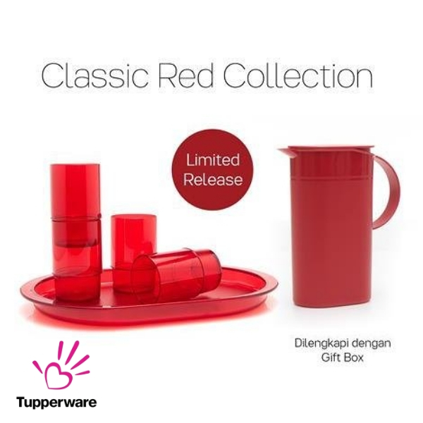Jual TUPPERWARE CLASSIC RED SET COLLECTION Gelas Tupperware | Shopee ...