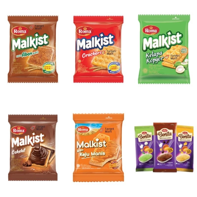 Jual Roma malkis renceng Abon, crackers, kopyor, coklat, keju manis