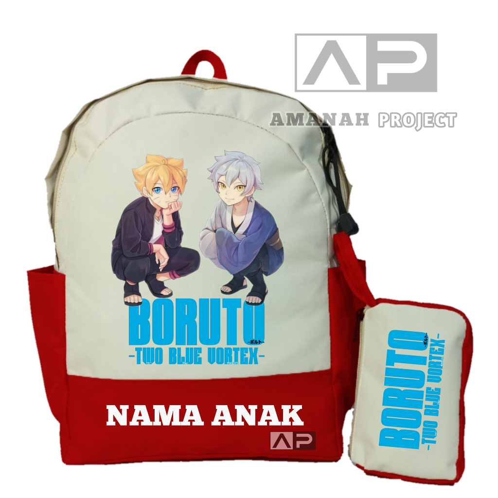 Jual Tas Ransel Backpack Anak Sekolah SD Custom Gambar Boruto (FREE ...