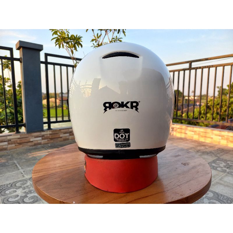 Jual HELM JP ROKR SOLID BROKEN WHITE ORIGINAL HELM RETRO CAKIL | Shopee ...