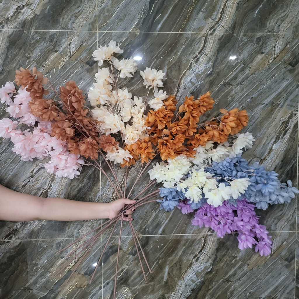 Jual BUNGA CHERRY BLOSSOM ARTIFICIAL 1 METER - BUNGA HIAS DEKORASI