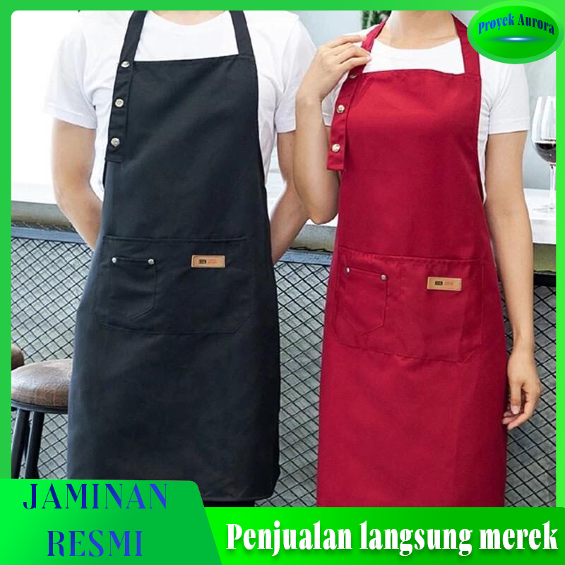 Jual Flash Sale Apron Waterproof Celemek Masak Dapur Pria Wanita Celemek Barista Anti Air