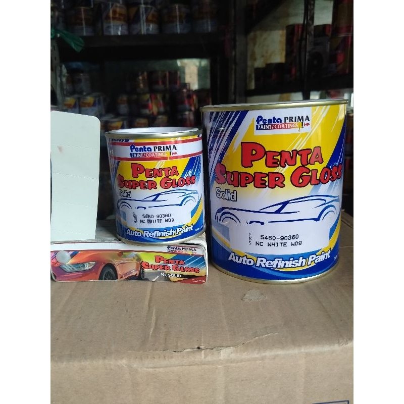 Jual Cat Penta Super Gloss Solid White W09 90360 200g 1kg Shopee Indonesia 9128