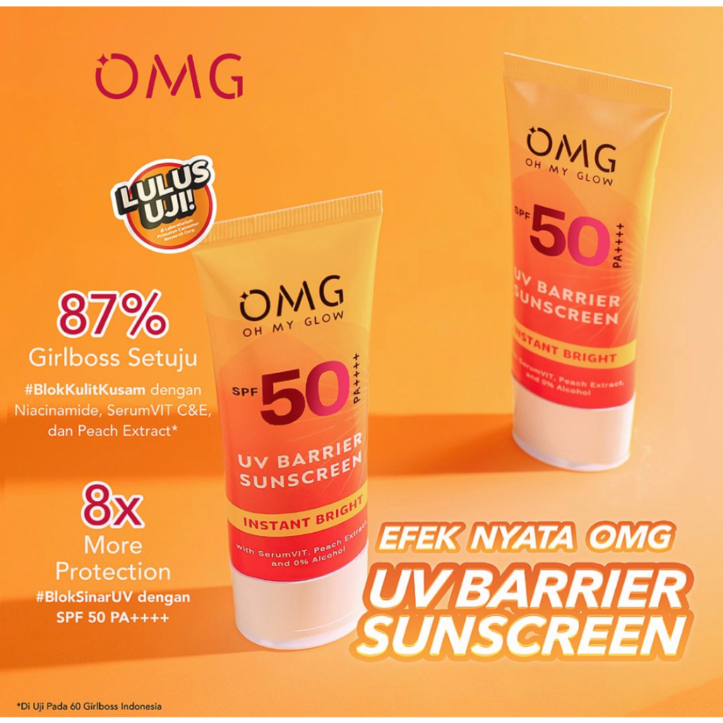 Jual OMG UV BARRIER SUNSCREEN SPF 50PA++++ 25ML OMG BRIGHT BOOSTER
