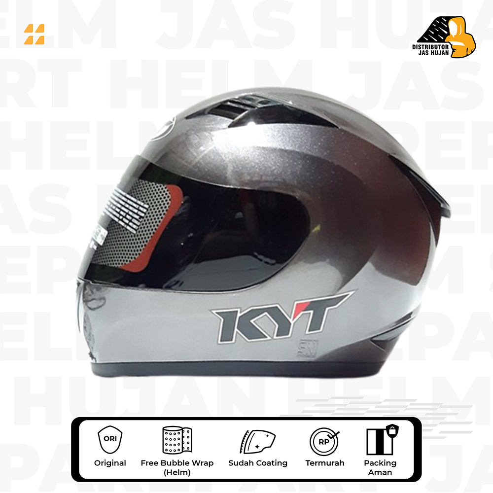 Jual Helm KYT R 10 Solid Gunmetal (Original) | Shopee Indonesia
