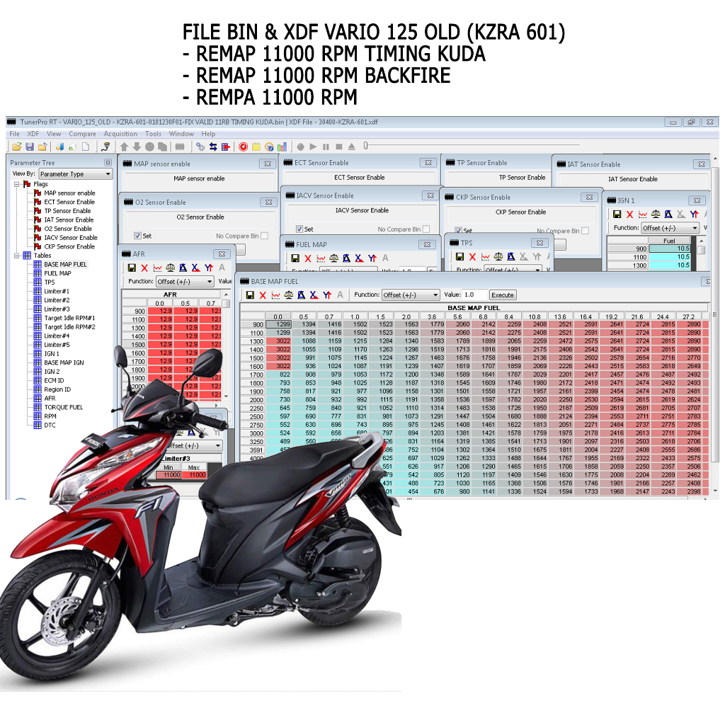 Jual REMAP VARIO 125 OLD 11000 RPM KZR 601 FILE BIN & XDF REMAP TIMING ...