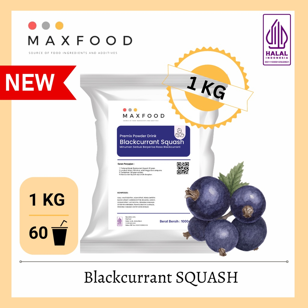 Jual Blackcurrent Squash / Bubuk Minuman Squash Rasa Blackcurrent ( 1kg ...