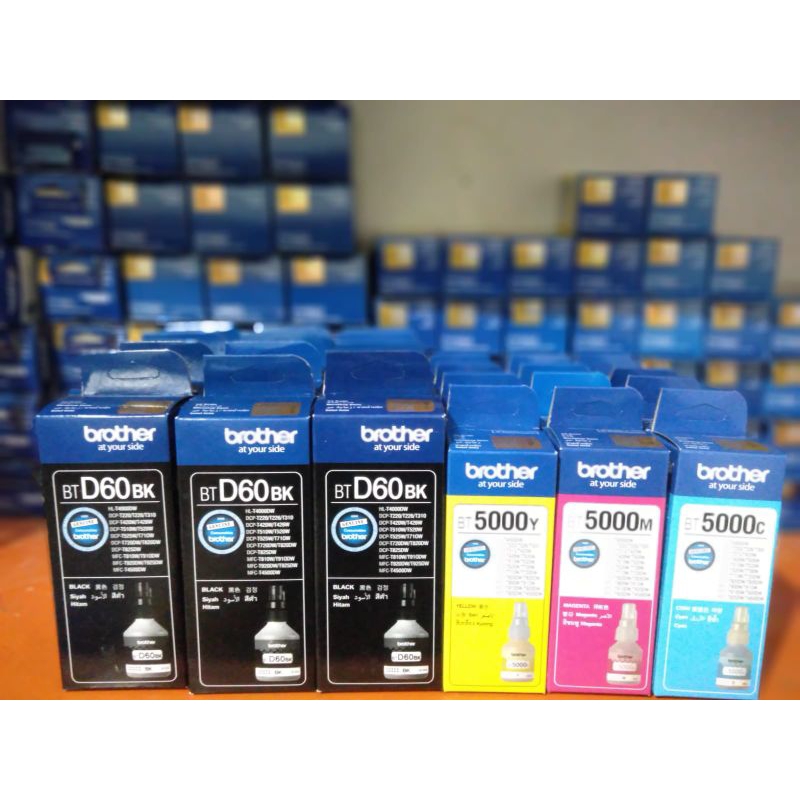 Jual 1 Dus Tinta Brother BTD60&BT5000 Empat warna(Black, Cyan, Magenta