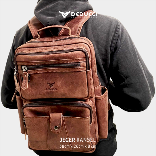 Jual Debucci Leather goods Tas Ransel Pria Kulit Asli Jeger Bag pack ...
