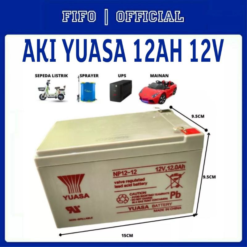 Jual [YUASA] AKI KERING 12AH 12V YUASA ORIGINAL/ AKI KERING YUASA UPS