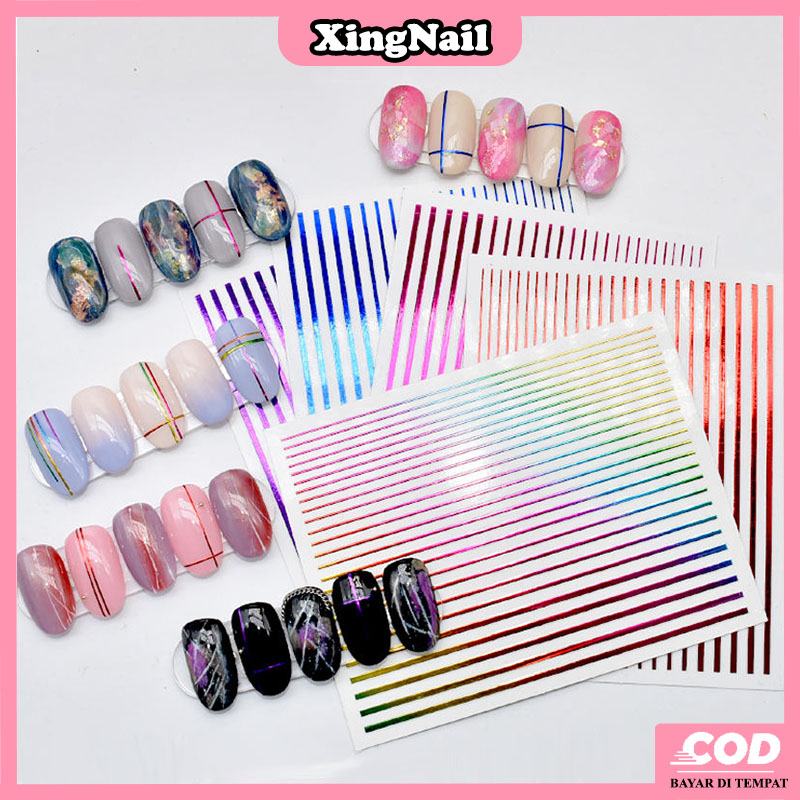 Jual Xingnail Diy Warna Nail Art Stripping Sticker Stiker Kuku Motif Garis Striping Tape