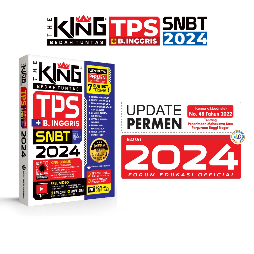 Jual BUKU THE KING BEDAH KISI-KISI SKOLASTIK TPS + B INGGRIS SNBT 2024 ...